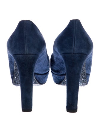 Miu Miu Suede Glitter Accents Pumps