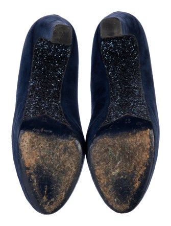 Miu Miu Suede Glitter Accents Pumps