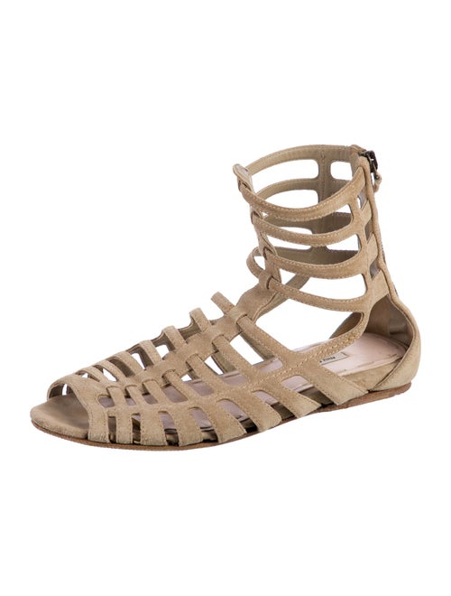 Miu Miu Suede Animal Print Gladiator Sandals