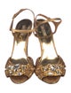 Miu Miu Leather Crystal Embellishments Sandals