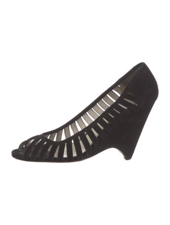 Miu Miu Suede Cutout Accent Sandals