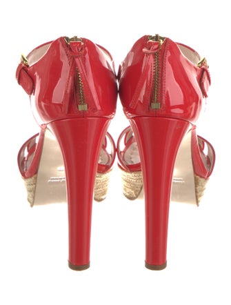 Miu Miu Patent Leather T-Strap Sandals