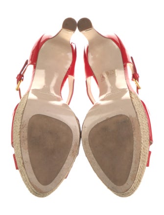 Miu Miu Patent Leather T-Strap Sandals