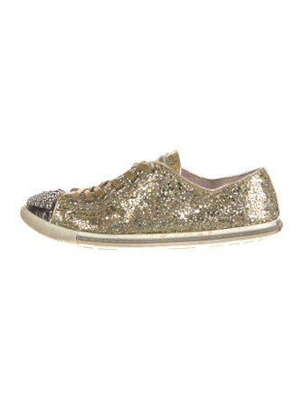 Miu Miu Glitter Printed Sneakers