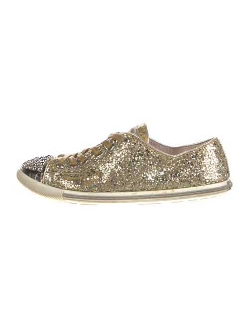 Miu Miu Glitter Printed Sneakers