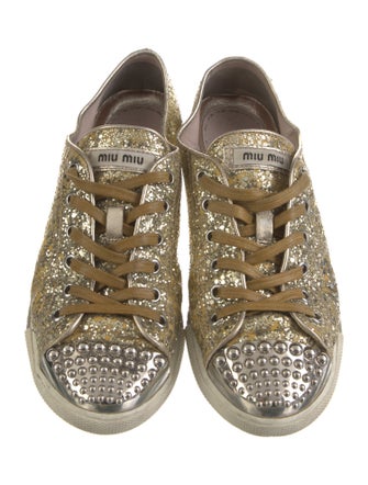 Miu Miu Glitter Printed Sneakers