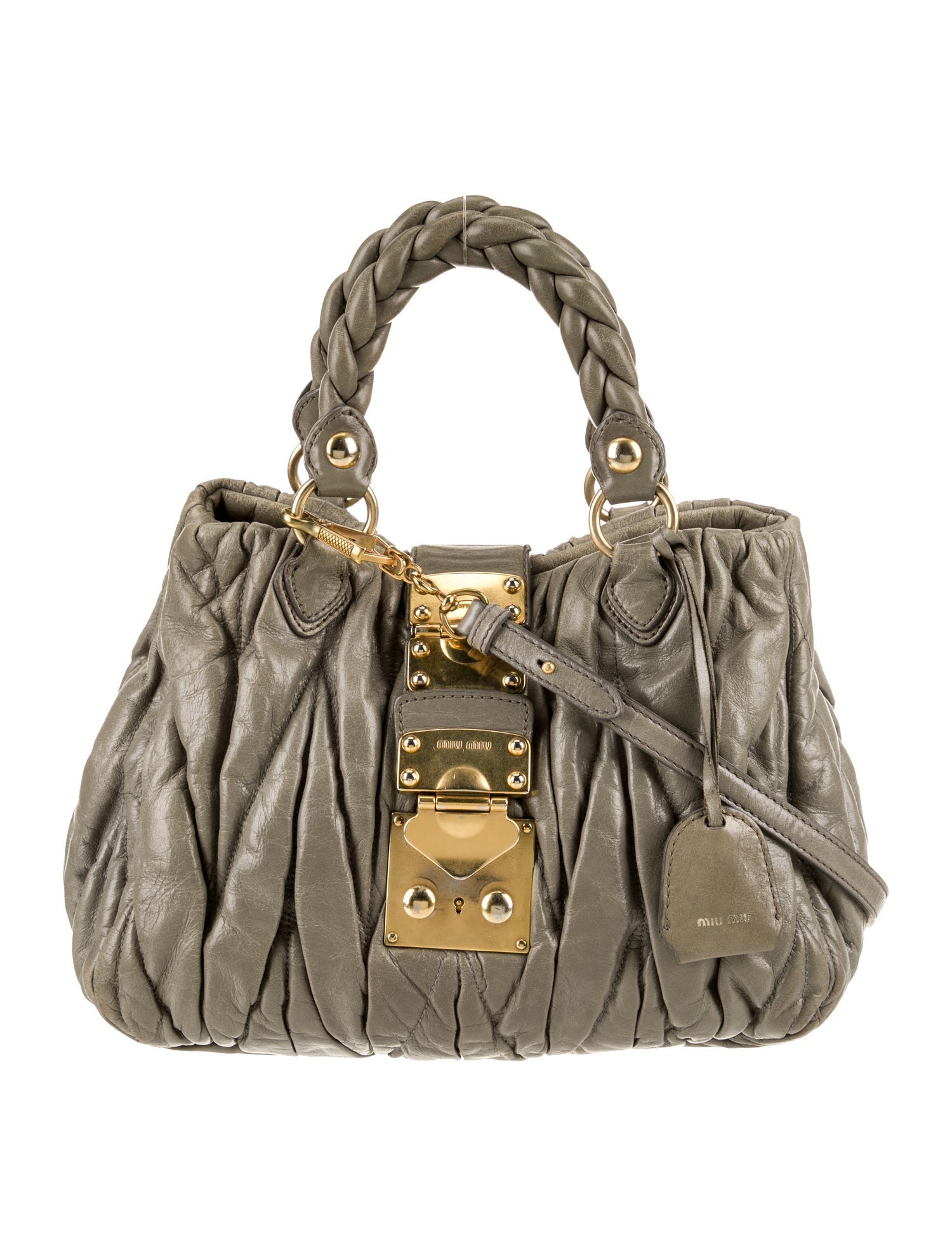 Miu Miu Canvas Top Handle Bag - Blue Handle Bags, Handbags