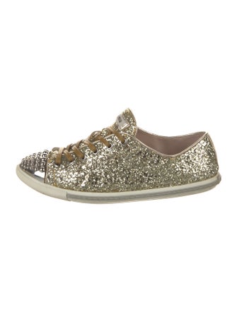Miu Miu Glitter Printed Sneakers