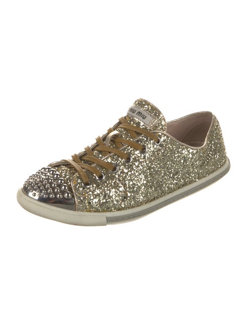 Miu Miu Glitter Printed Sneakers