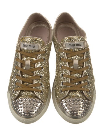 Miu Miu Glitter Printed Sneakers