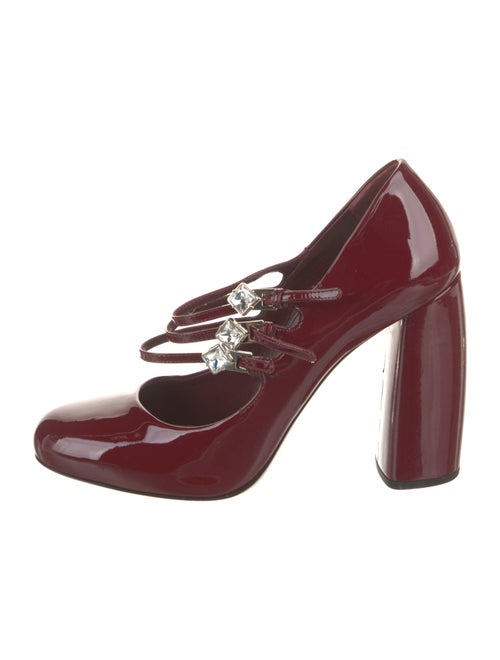 Miu Miu Patent Leather Crystal Embellishments Pumps