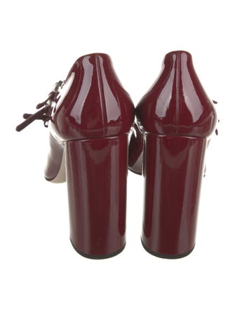 Miu Miu Patent Leather Crystal Embellishments Pumps