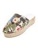 Miu Miu Leather Floral Print Espadrilles