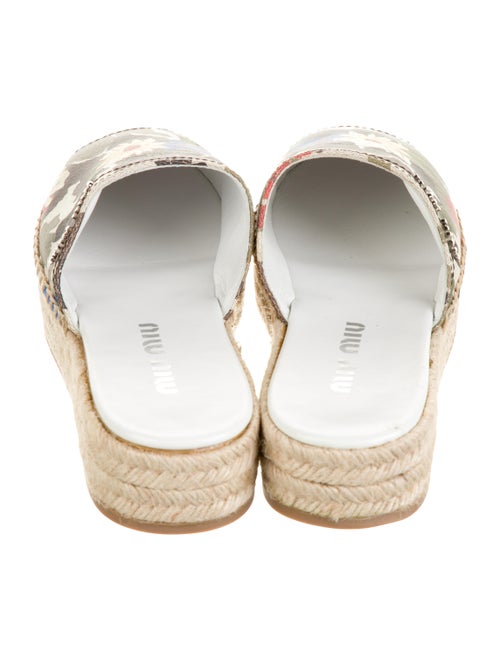 Miu Miu Leather Floral Print Espadrilles