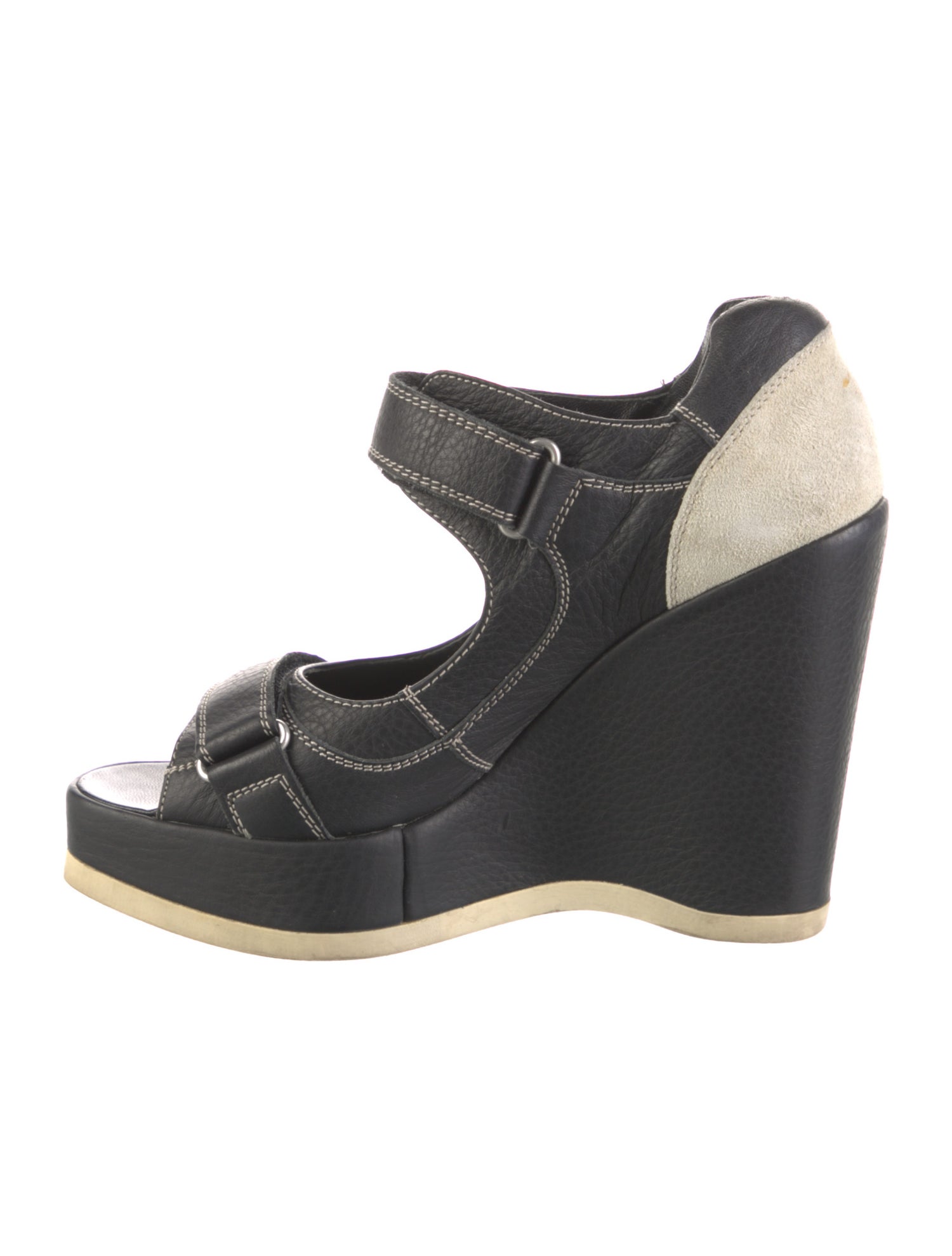 Miu Miu Leather Colorblock Pattern Sandals