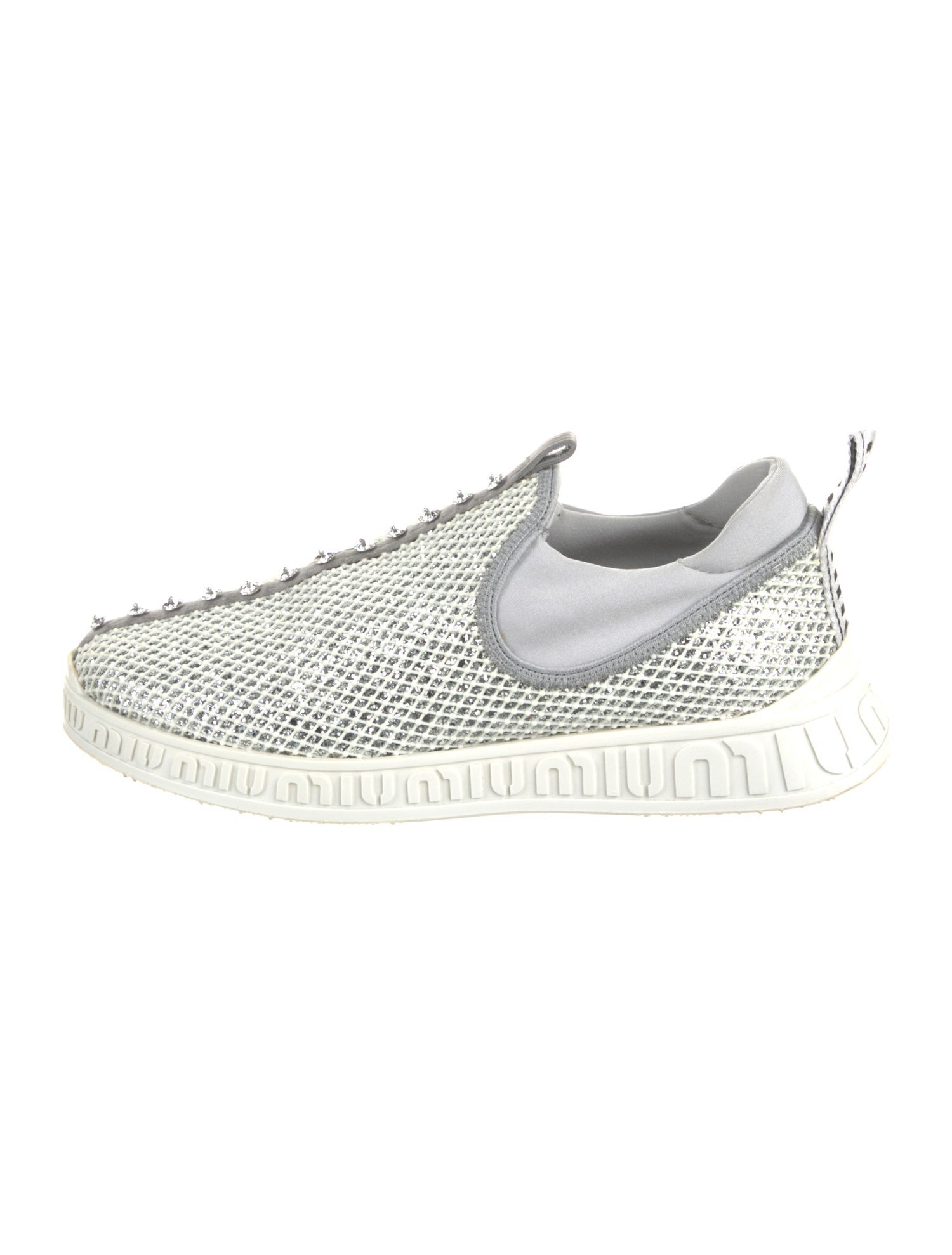 Miu Miu Glitter Crystal Embellishments Sneakers
