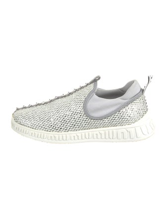 Miu Miu Glitter Crystal Embellishments Sneakers