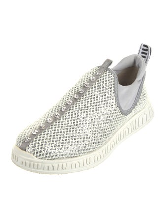 Miu Miu Glitter Crystal Embellishments Sneakers