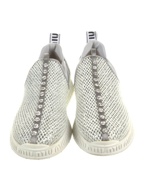 Miu Miu Glitter Crystal Embellishments Sneakers