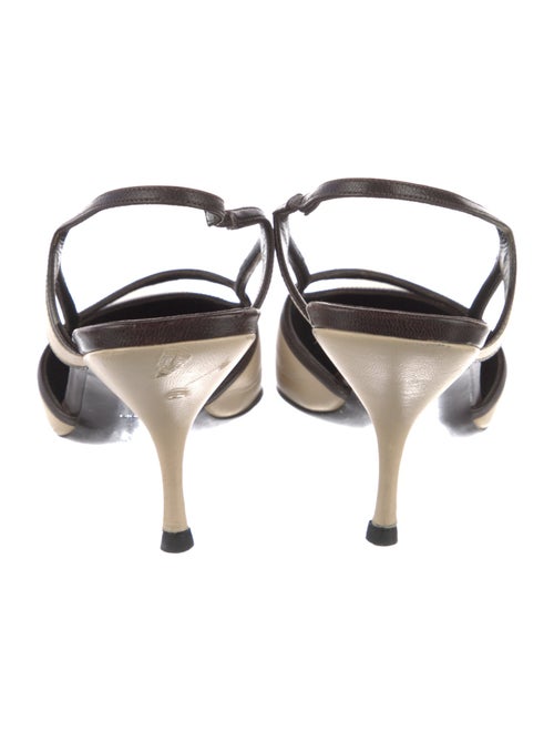 Miu Miu Leather Cutout Accent Slingback Pumps