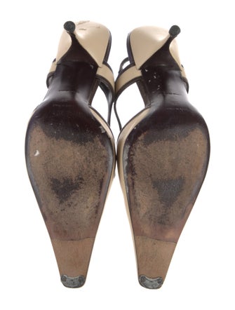 Miu Miu Leather Cutout Accent Slingback Pumps