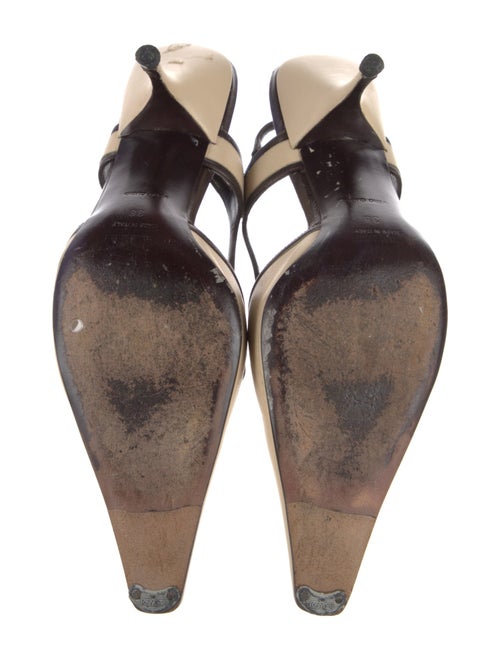 Miu Miu Leather Cutout Accent Slingback Pumps