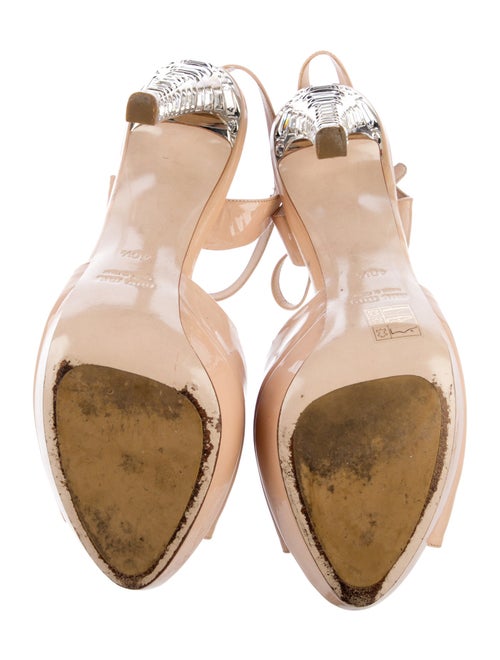 Miu Miu Patent Leather Crystal Embellishments Sandals