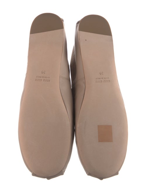 Miu Miu Leather Bow Accents Ballet Flats