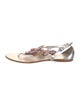 Miu Miu Leather Glitter Accents Slingback Sandals