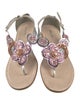 Miu Miu Leather Glitter Accents Slingback Sandals