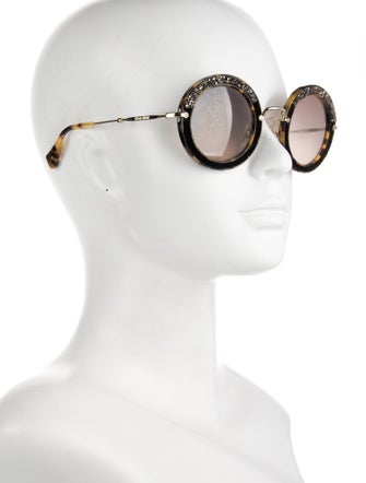 Miu Miu Round Mirrored Sunglasses