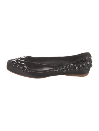 Miu Miu Satin Studded Accents Ballet Flats