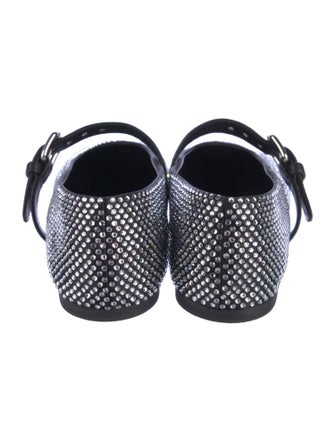 Miu Miu Crystal Embellishments Mary Jane Flats