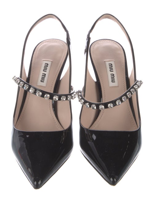 Miu Miu Patent Leather Printed Slingback Pumps