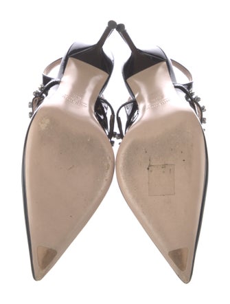 Miu Miu Patent Leather Printed Slingback Pumps
