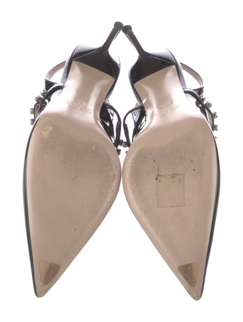Miu Miu Patent Leather Printed Slingback Pumps