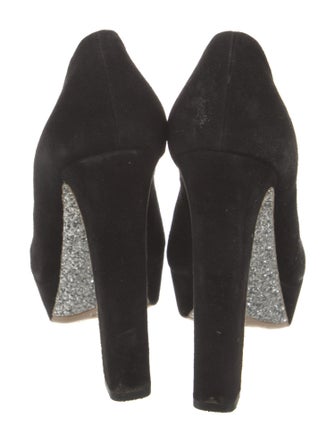 Miu Miu Suede Glitter Accents Pumps