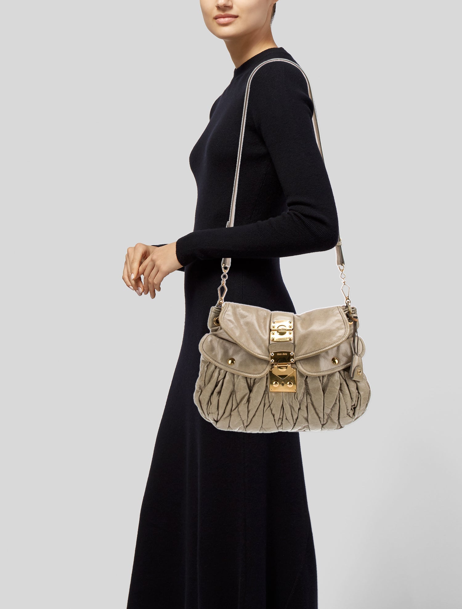Miu Miu Leather Matelassé Coffer