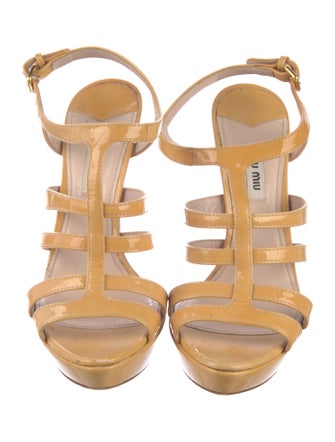 Miu Miu Patent Leather Gladiator Sandals