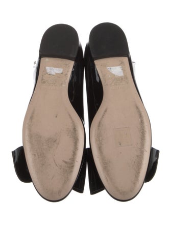 Miu Miu Patent Leather Bow Accents Flats