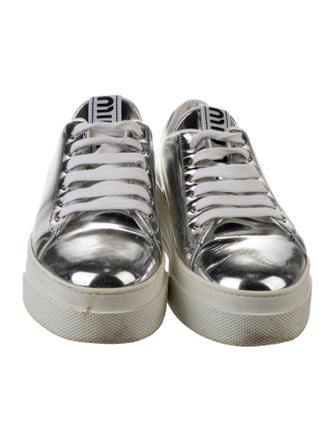 Miu Miu Patent Leather Crystal Embellishments Sneakers