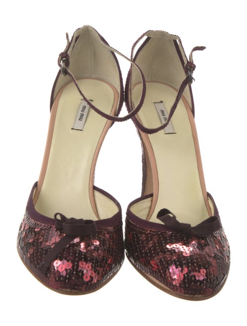 Miu Miu Sequins Floral Print D'Orsay Pumps