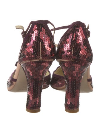 Miu Miu Sequins Floral Print D'Orsay Pumps