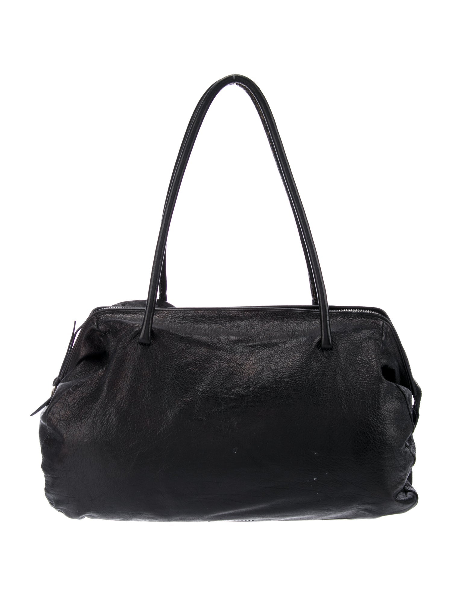 バッグ MIU MIU Leather Hand Bag Miu Miu Leather Top Handle Bag - Black Handle Bags, Handbags