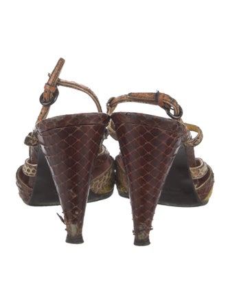Miu Miu Snakeskin Animal Print Slingback Pumps
