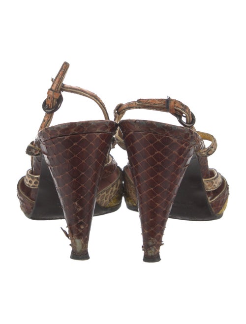 Miu Miu Snakeskin Animal Print Slingback Pumps