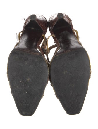 Miu Miu Snakeskin Animal Print Slingback Pumps