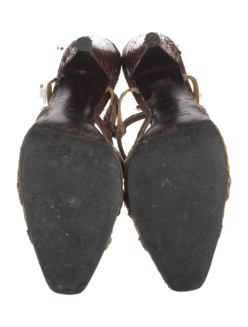 Miu Miu Snakeskin Animal Print Slingback Pumps