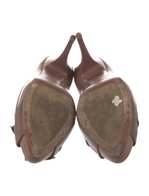 Miu Miu Leather Floral Print Slingback Sandals