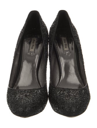 Miu Miu Glitter Printed Pumps